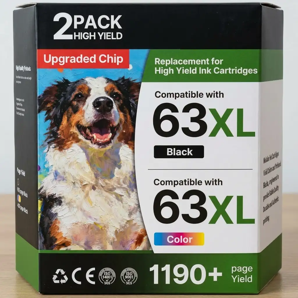 Acaves HP 63XL Compatible Ink Cartridges Black and Color Combo Pack