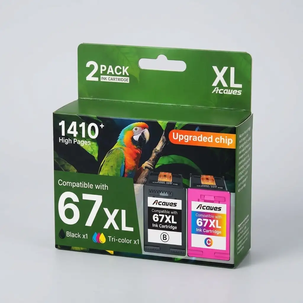 Acaves HP 67XL Compatible Ink Cartridges for DeskJet 2855e 4255e Envy 6055e