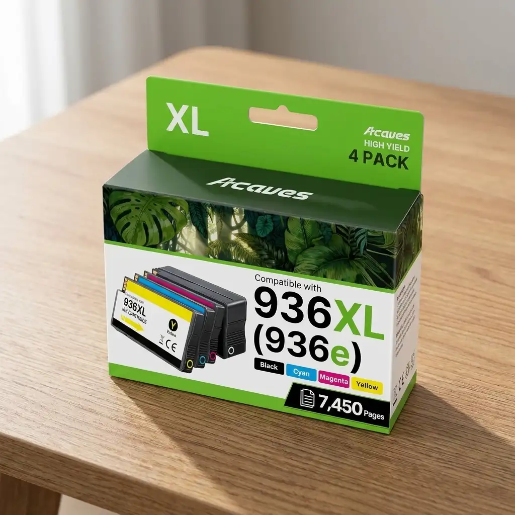 Acaves HP 936XL Compatible Ink Cartridges 4-Pack for OfficeJet Pro 9120e 9125e