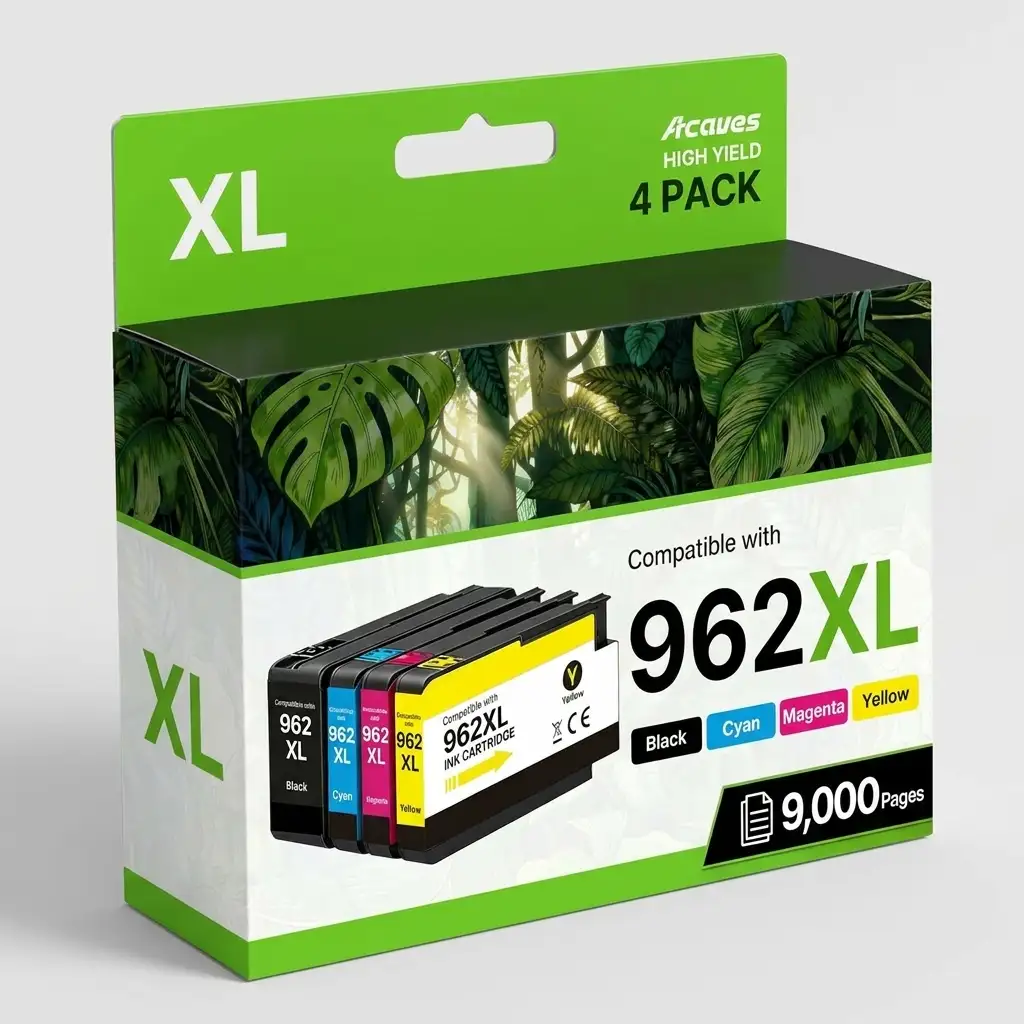 Acaves HP 962XL Compatible Ink Cartridges 4-Pack for OfficeJet Pro 9010 9015 9020